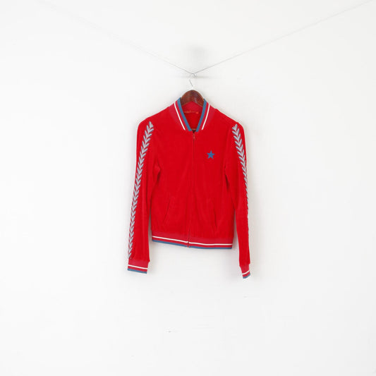 Bakery Ladies Women S Sweatshirt Red Cotton Velvet Vintage Zip Up Track Top