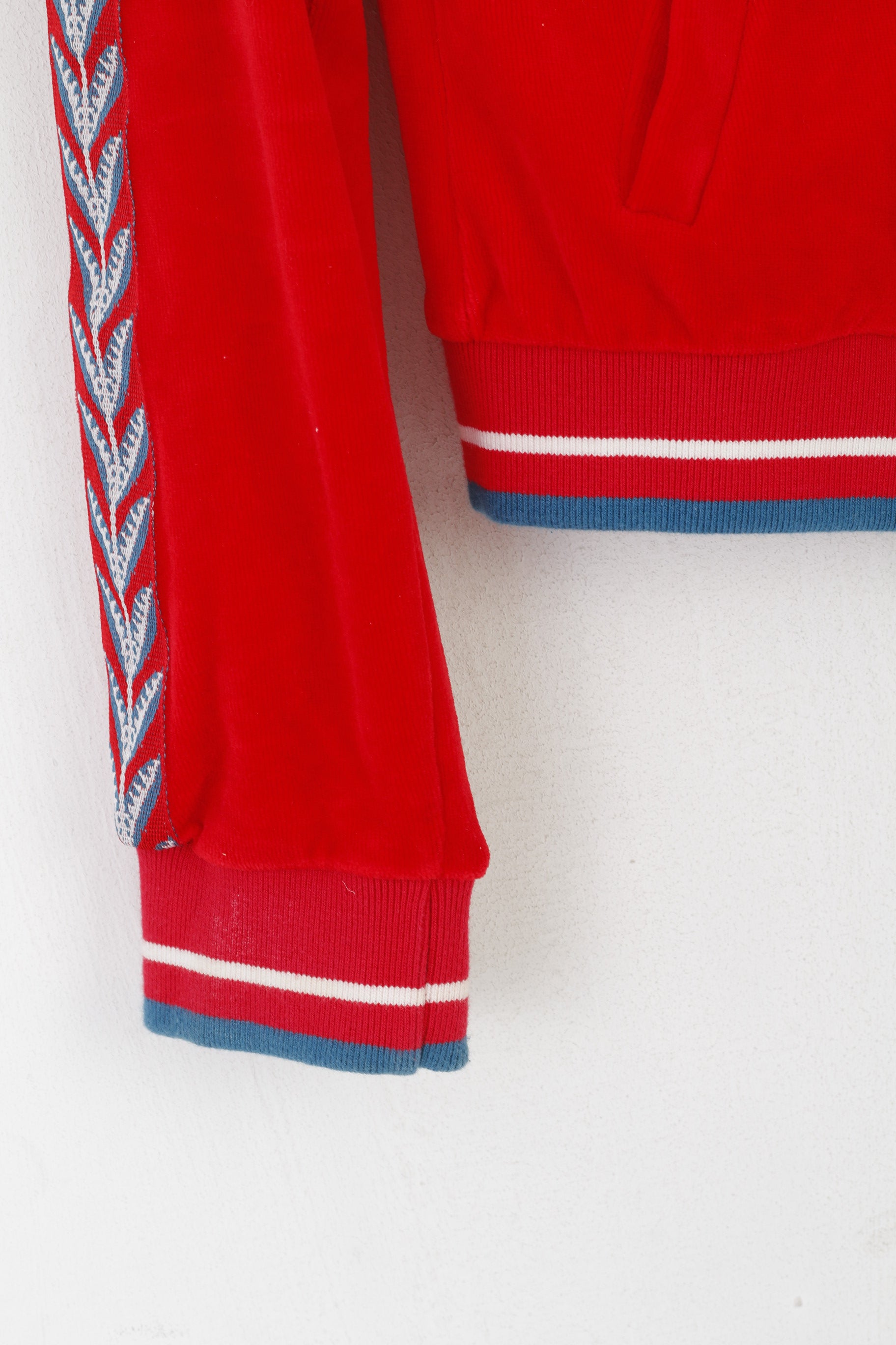 Bakery Ladies Women S Sweatshirt Red Cotton Velvet Vintage Zip Up Track Top