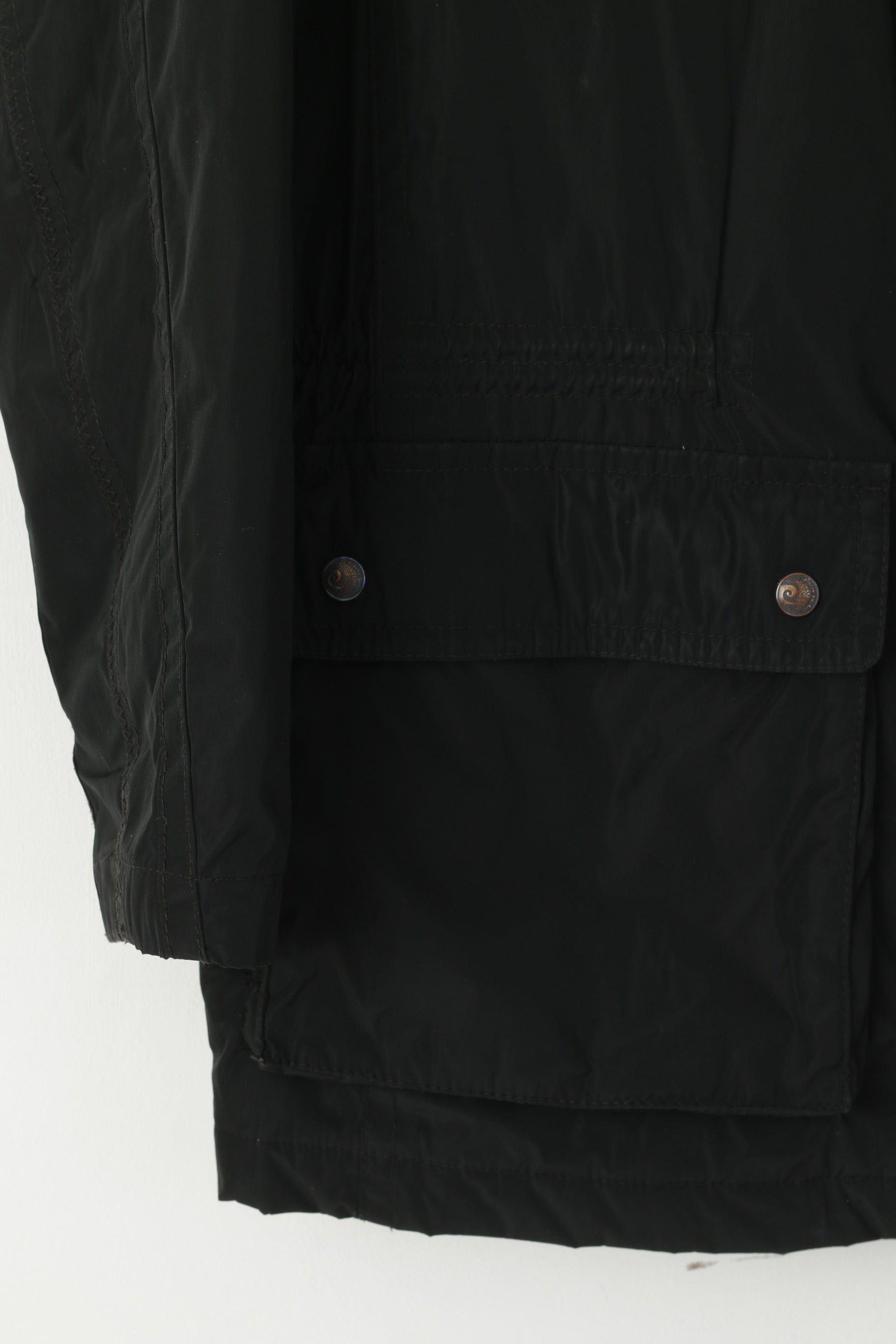 Pierre Cardin Paris Hommes 56 XL Veste Noir Casual Heritage Boutons Détaillés Zip Top Top