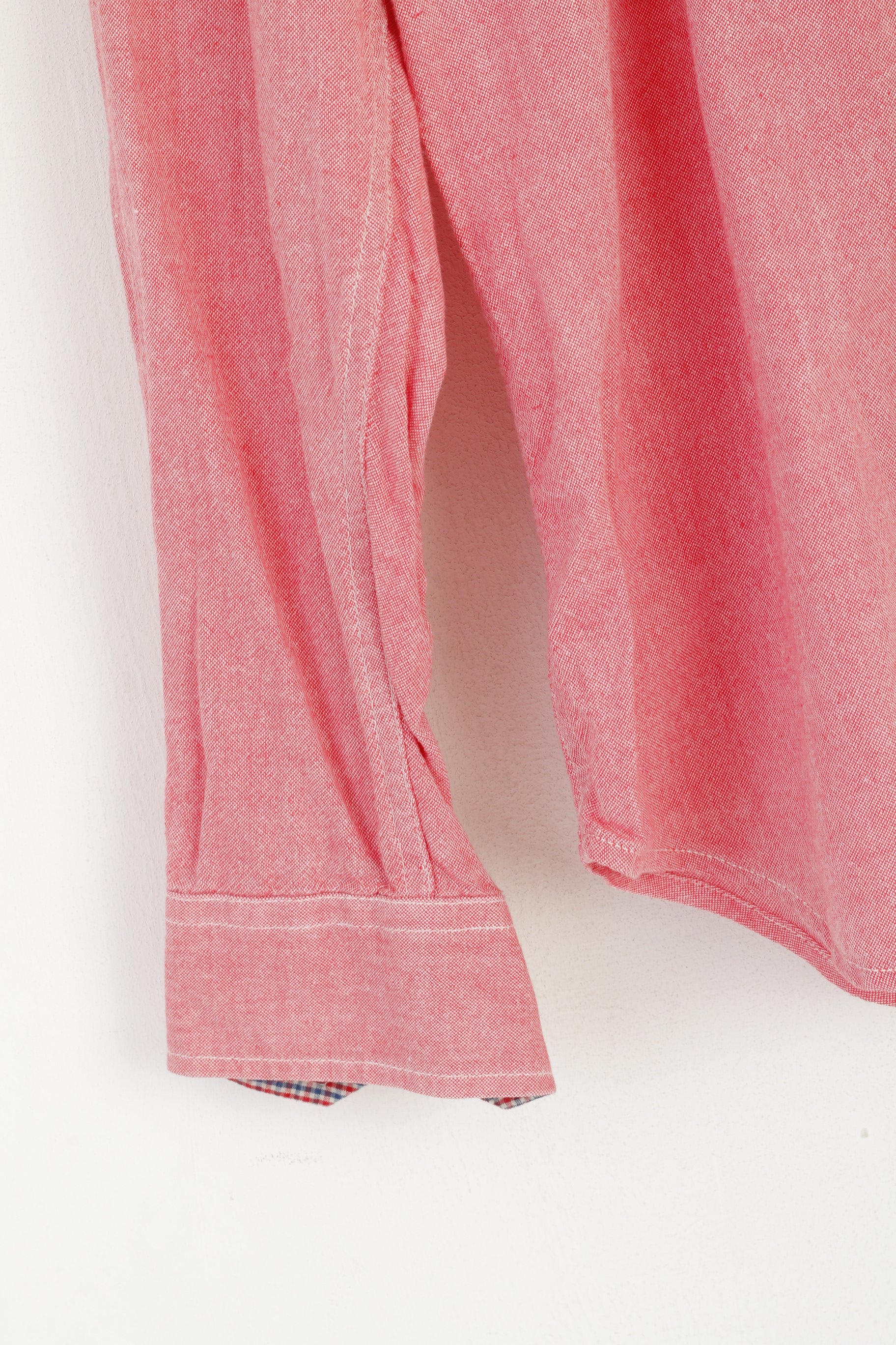 Wrangler Men S Casual Shirt Pink Cotton Regular Spirit Of America Long Sleeve Top