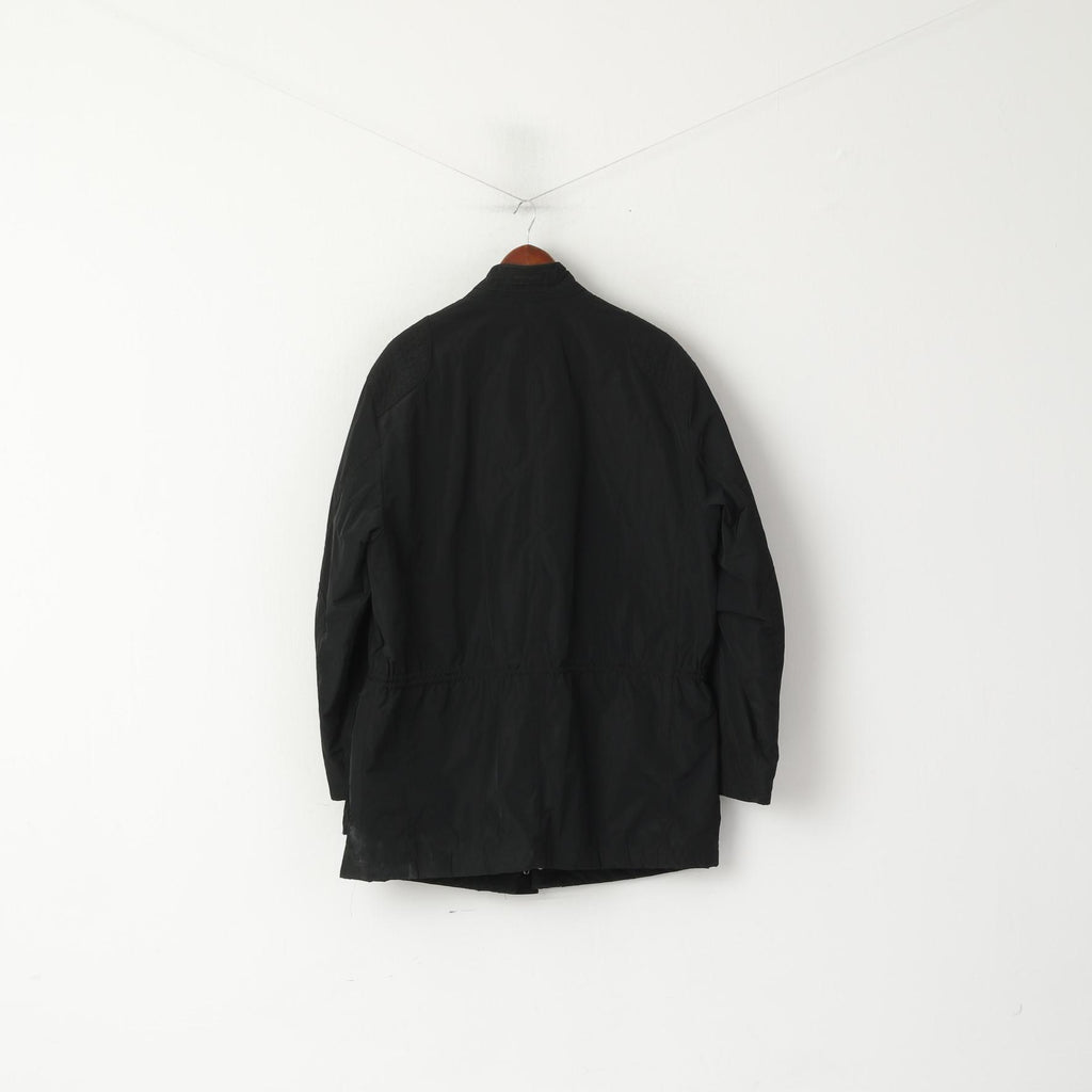 Pierre Cardin Paris Hommes 56 XL Veste Noir Casual Heritage Boutons Détaillés Zip Top Top