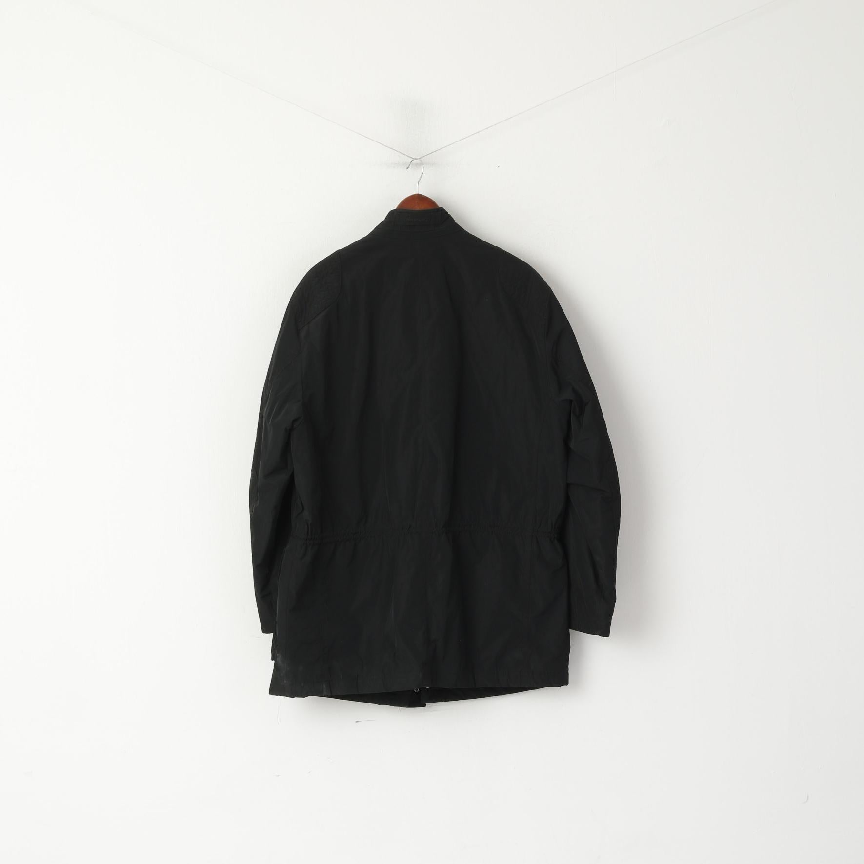 Pierre Cardin Paris Hommes 56 XL Veste Noir Casual Heritage Boutons Détaillés Zip Top Top