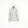 Ted Baker Endurance Men 17.5 44.5 XL Casual Shirt Green Striped Cotton Cuff Top