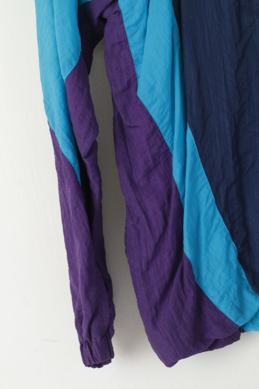 Krinkel Men XL Track Top Jacket Navy Nylon Triobal Oldschool Full Zipper Sport Top