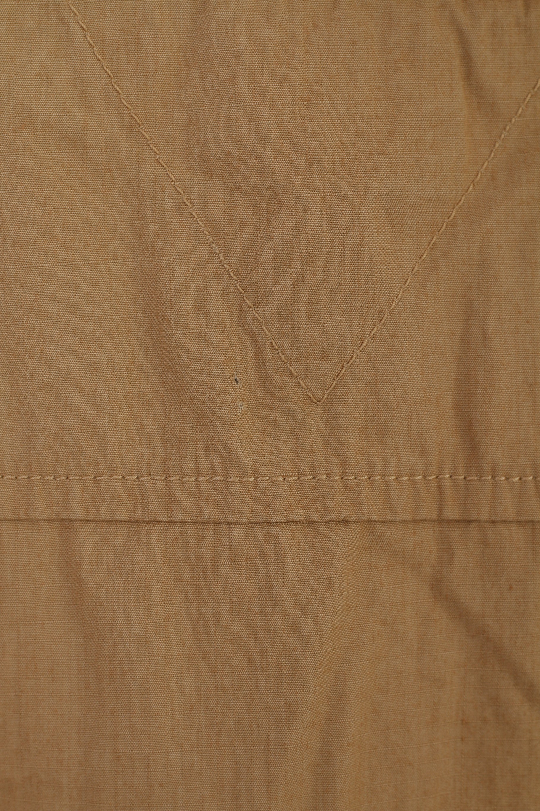 Hilfiger Denim Hommes L (M) Veste Marron Coton Col Entonnoir Fermeture Éclair Complète Haut Léger