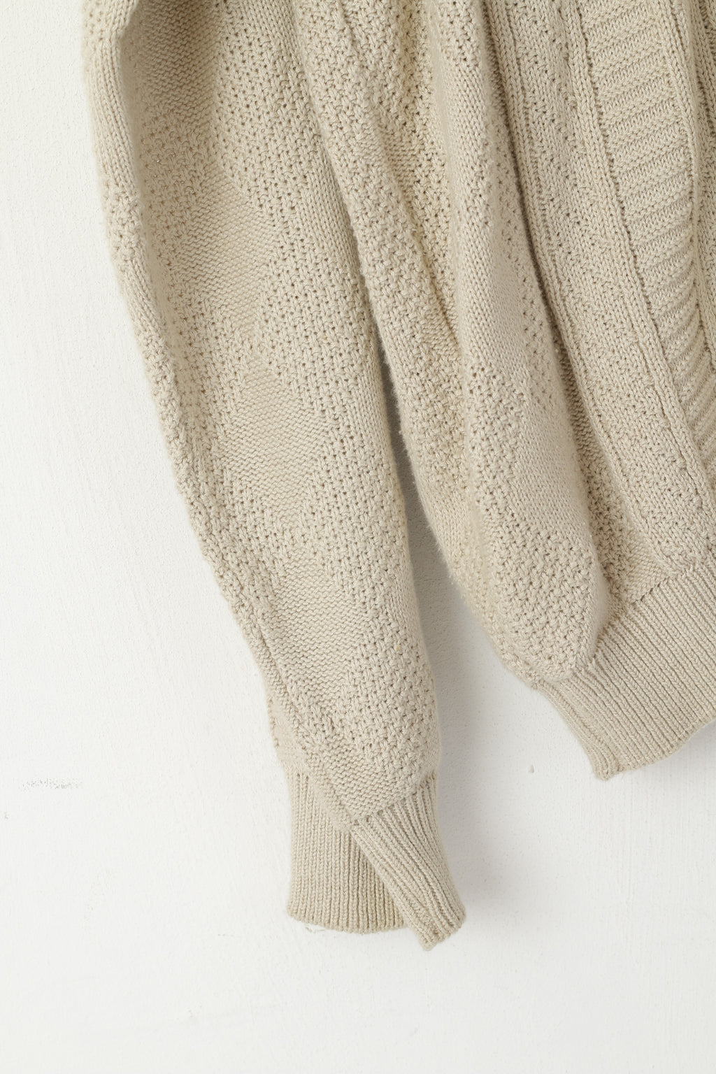 Peter Gribby Men M Jumper Beige Cotton Knitted Marine Club Atlantic Challenge Sweater