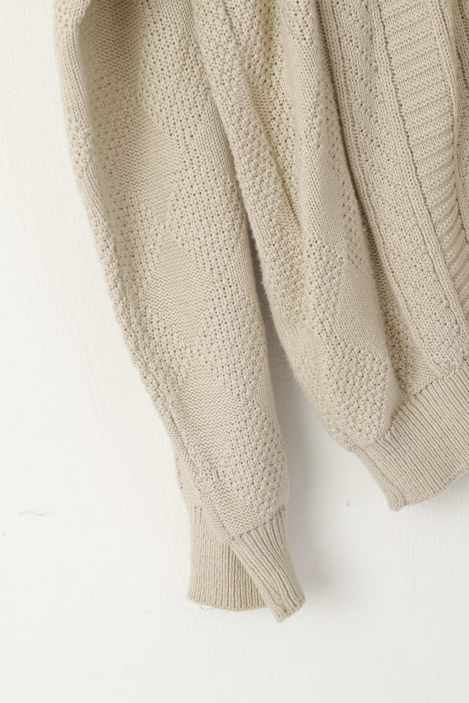 Peter Gribby Men M Jumper Beige Cotton Knitted Marine Club Atlantic Challenge Sweater