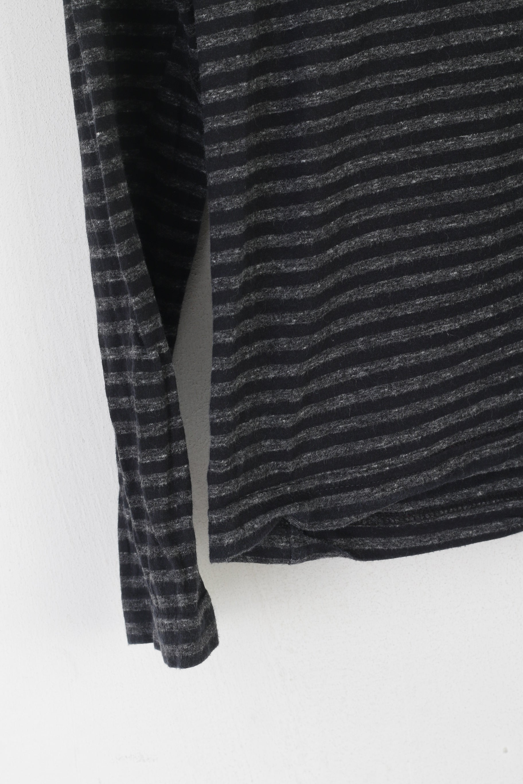 Adidas Chemise À Manches Longues Pour Hommes Noir Gris Rayé Coton Boutons Détaillés Haut