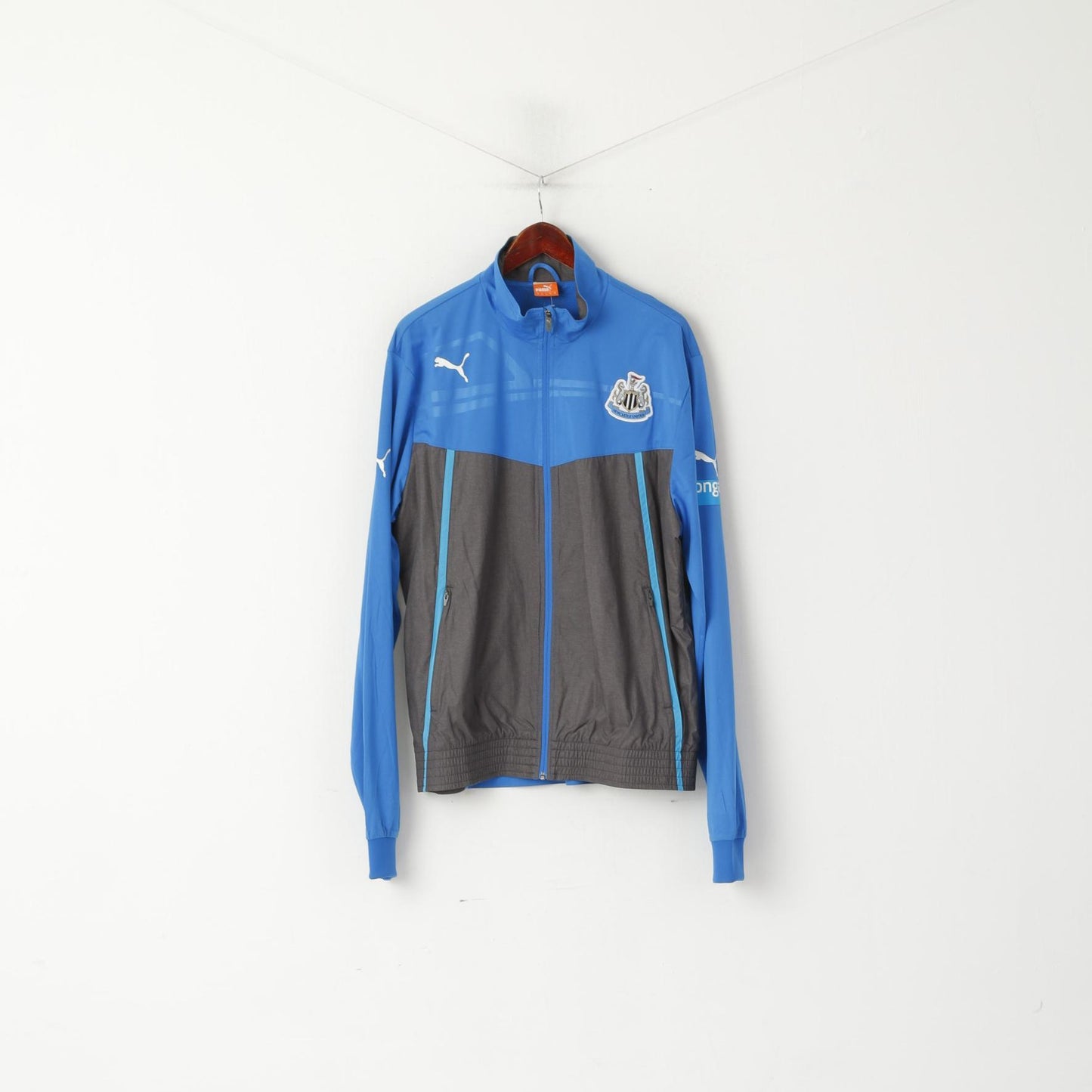Puma Men XL Jacket Blue Newcastle United Football Club Activewear Zip Up Track Top