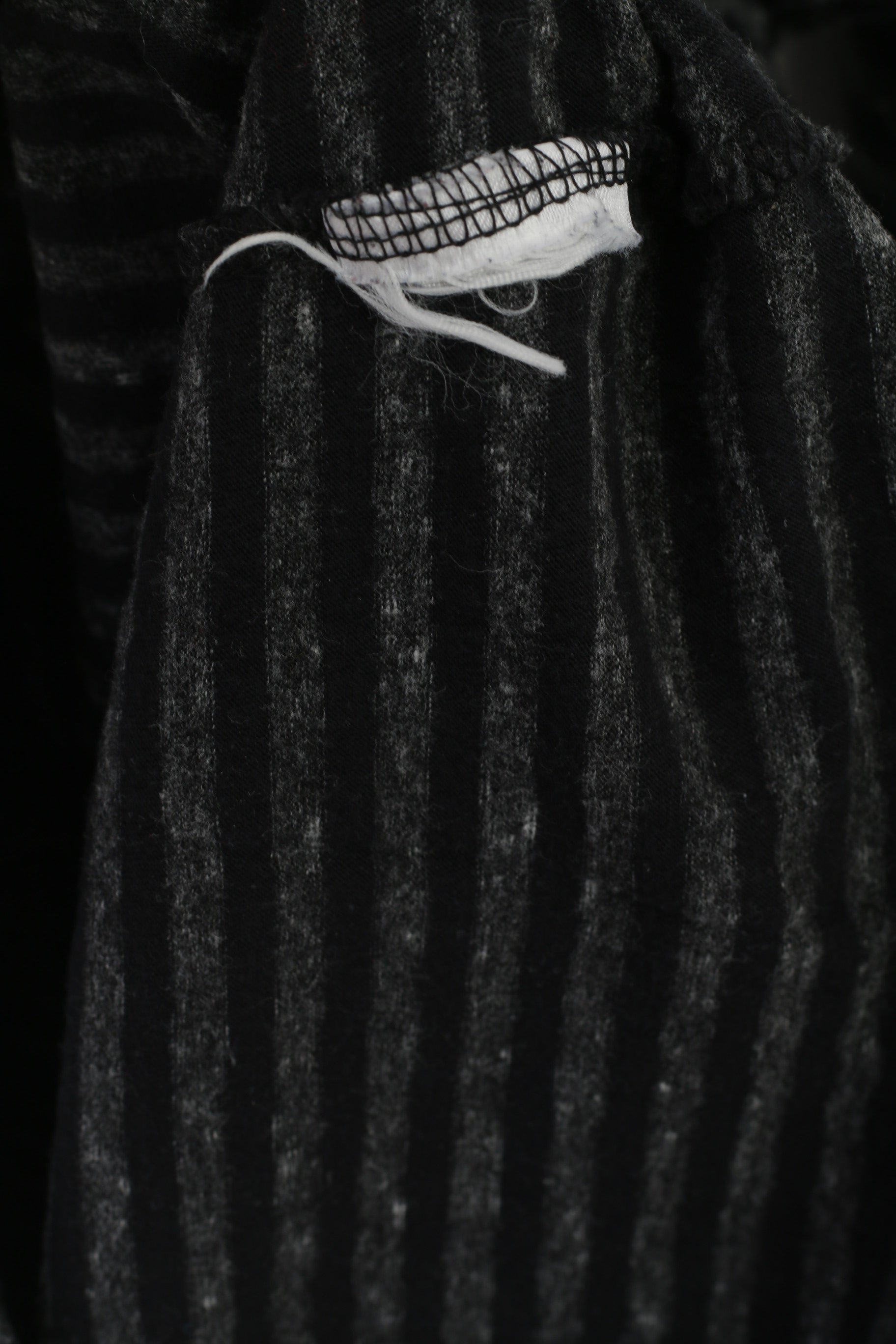 Adidas Chemise À Manches Longues Pour Hommes Noir Gris Rayé Coton Boutons Détaillés Haut