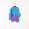Vintage Men M Jacket Turquoise Vintage Nylon Waterproof Hood Zip Up Rain Top