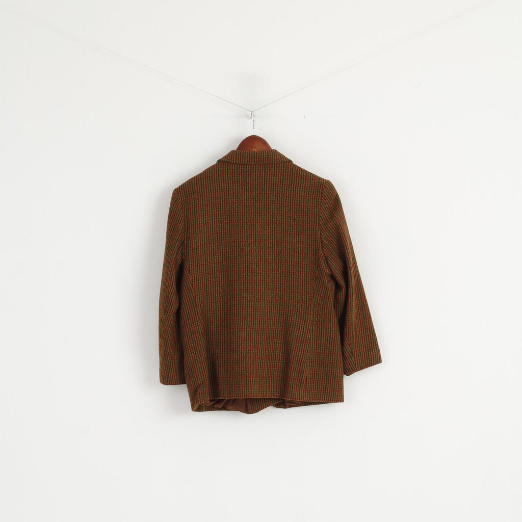 Eastex Femmes 14 40 M Veste Marron Laine Pied-de-Poule Vintage Classique Blazer