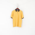 Cotton Traders Polo Homme M Jaune Coton Vintage Col Zippé Haut de Sport Classique
