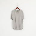 Kenneth Cole Men XXL Shirt Grey Striped Soft Thin Material Cotton Summer Top