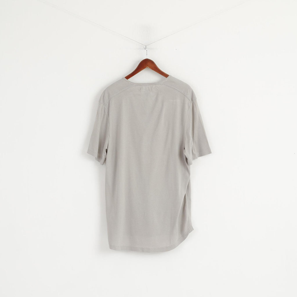 Kenneth Cole Chemise XXL pour homme à rayures grises en coton doux et fin