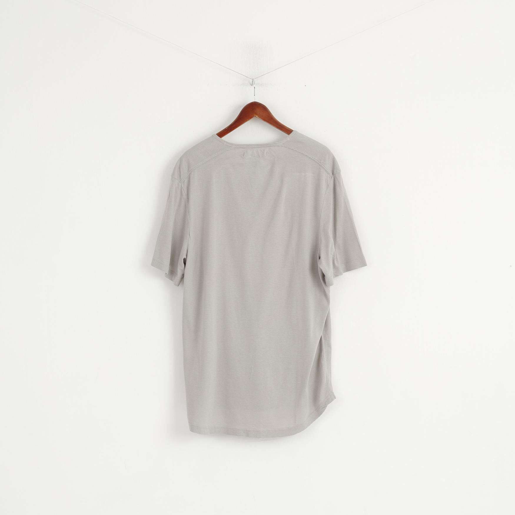 Kenneth Cole Chemise XXL pour homme à rayures grises en coton doux et fin