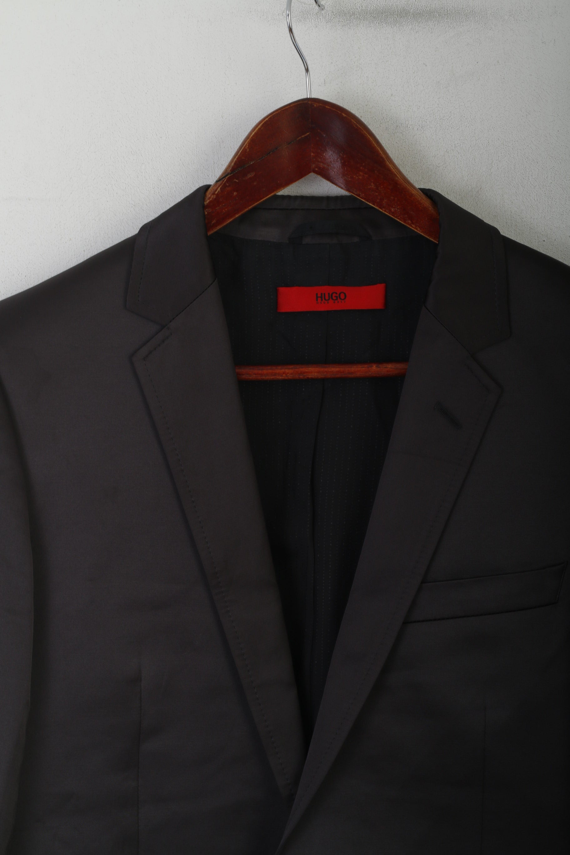 Hugo Boss Hommes 38 48 Blazer Noir Brillant Alko Heise Veste à Boutonnage Simple