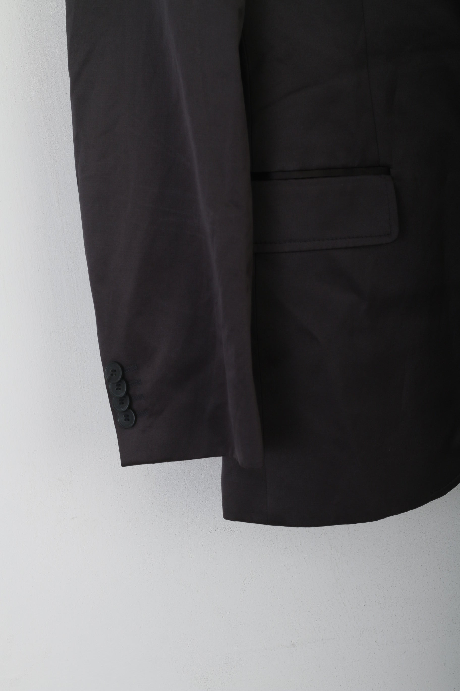 Hugo Boss Hommes 38 48 Blazer Noir Brillant Alko Heise Veste à Boutonnage Simple