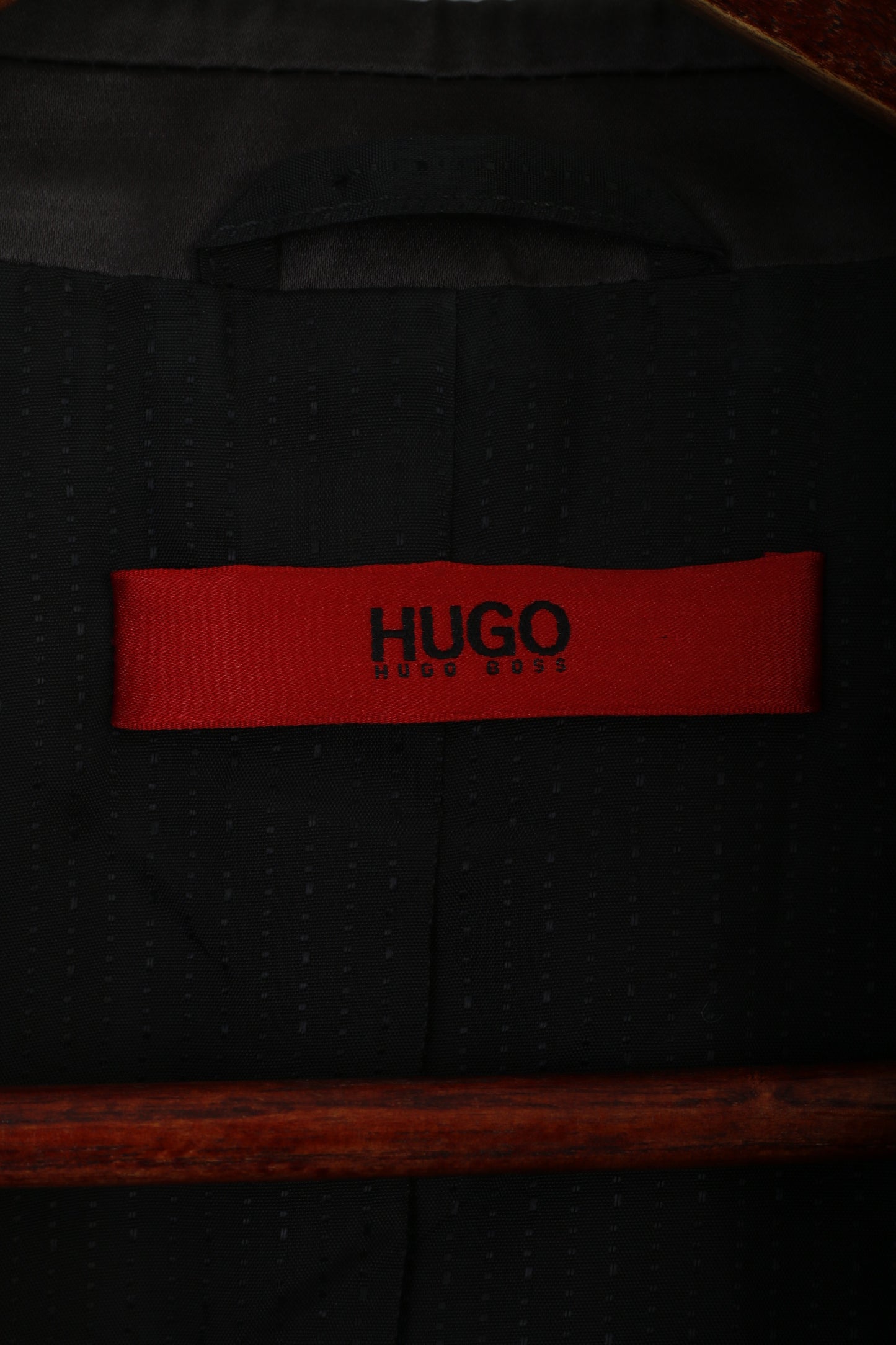 Hugo Boss Men 38 48 Blazer Black Shiny Alko Heise Single Breasted Jacket