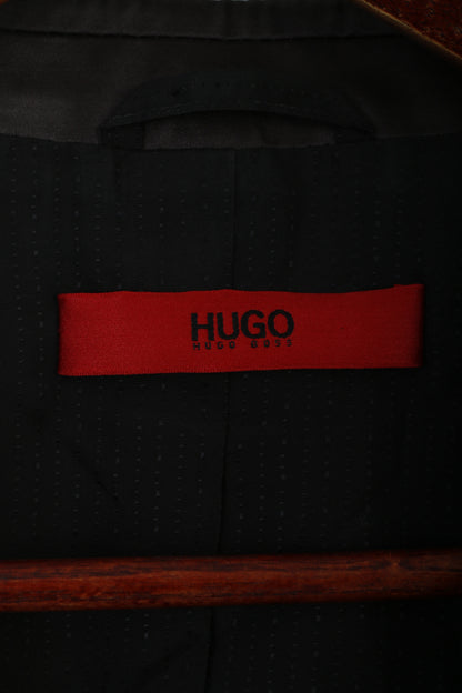 Hugo Boss Men 38 48 Blazer Nero lucido Giacca monopetto Alko Heise