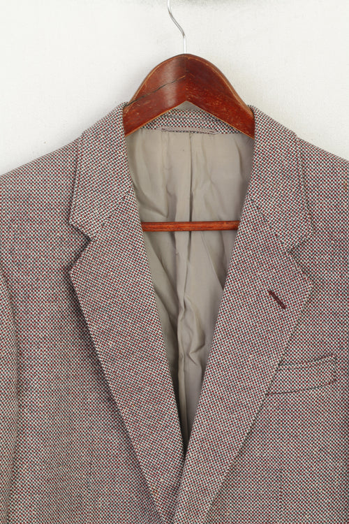 Bruno Kirches Landlord Hommes 38 Blazer Vintage Vert Rouge Laine Soie Veste Simple Boutonnage
