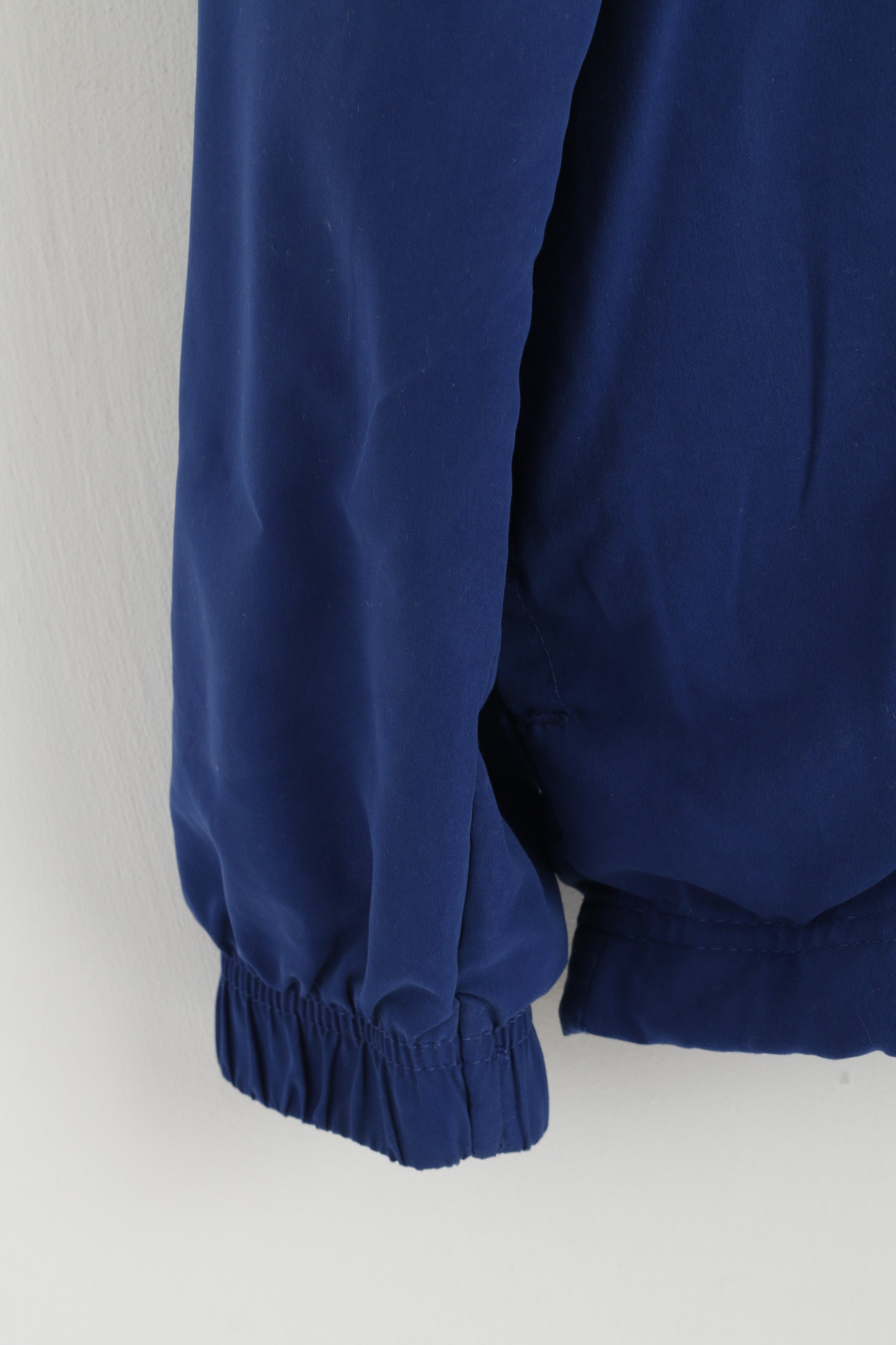 Reebok Men L Jacket White Blue Bomber Mesh Lined Zip Up Lightweight Active Sport Top