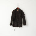 Rollo Club Hommes XS Veste Marron Cuir Brillant Vintage Biker Full Zipper Pilot Oklahoma Top