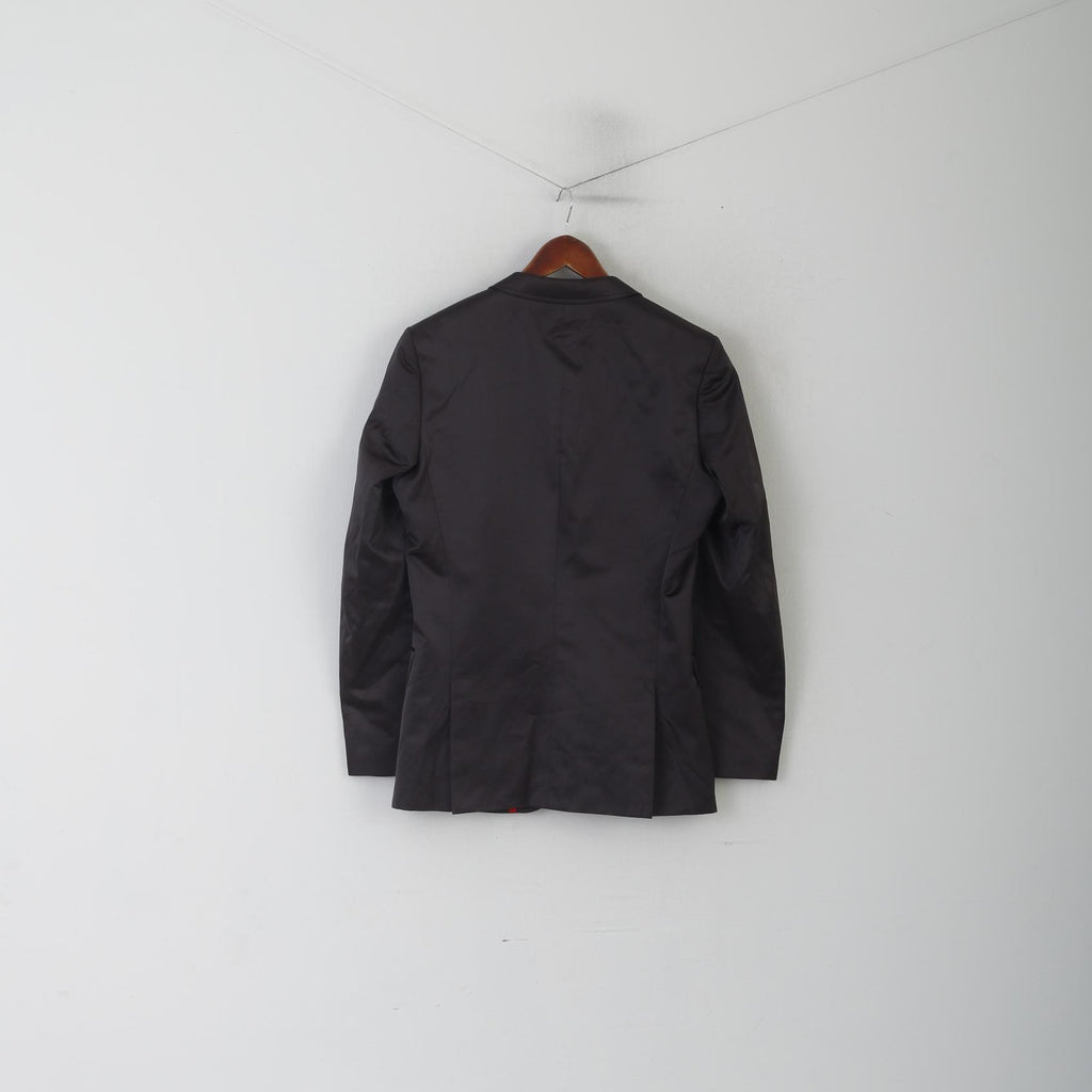 Hugo Boss Hommes 38 48 Blazer Noir Brillant Alko Heise Veste à Boutonnage Simple