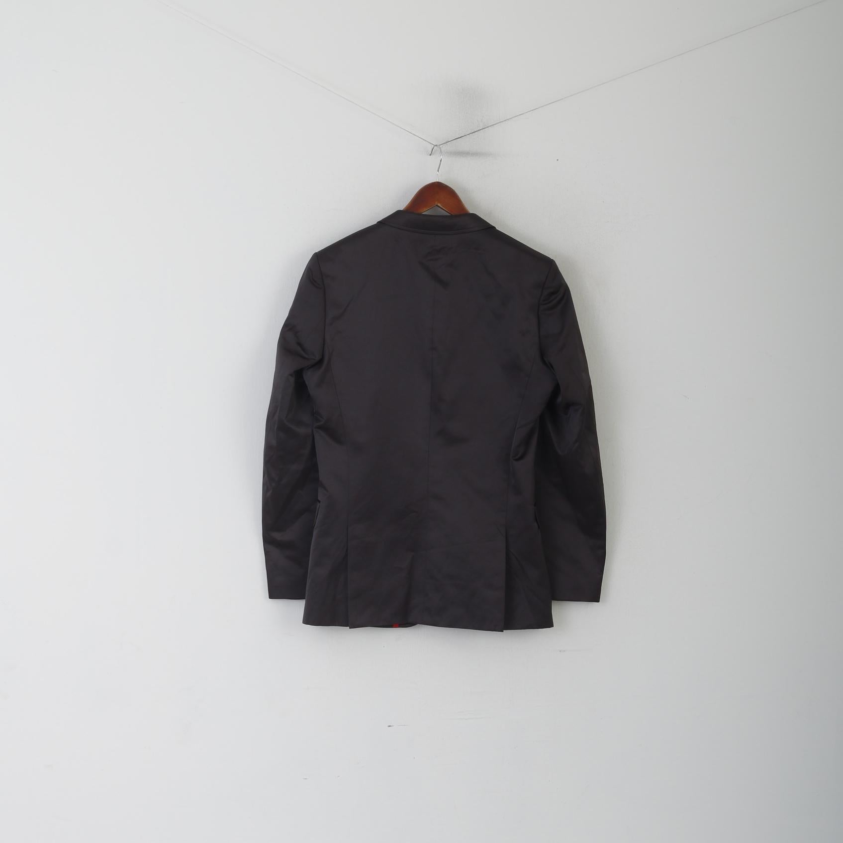 Hugo Boss Hommes 38 48 Blazer Noir Brillant Alko Heise Veste à Boutonnage Simple