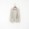 Atelier 248 Cardigan da donna L Maglione casual aperto sul davanti beige oro Boho