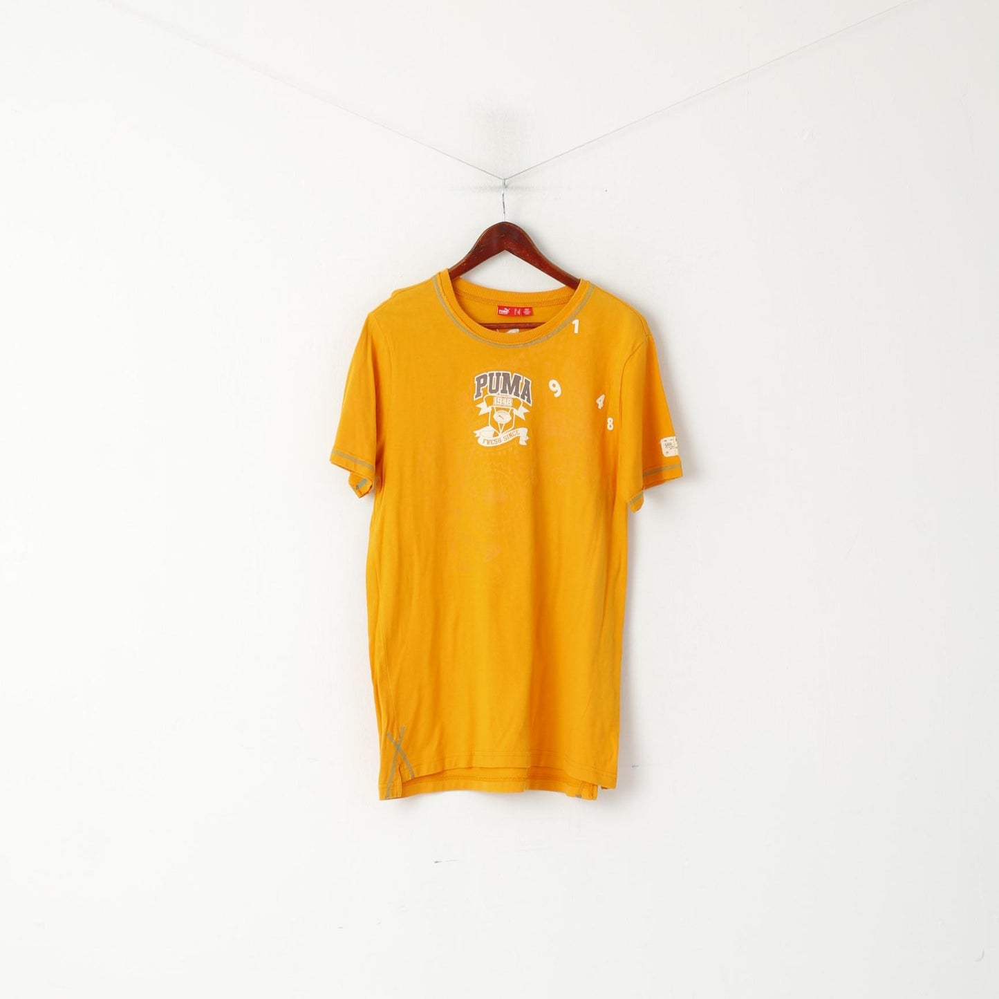 Puma Hommes M T-Shirt Orange Coton Graphique Puma Fresh Since 1948 Rugby Haut à manches courtes