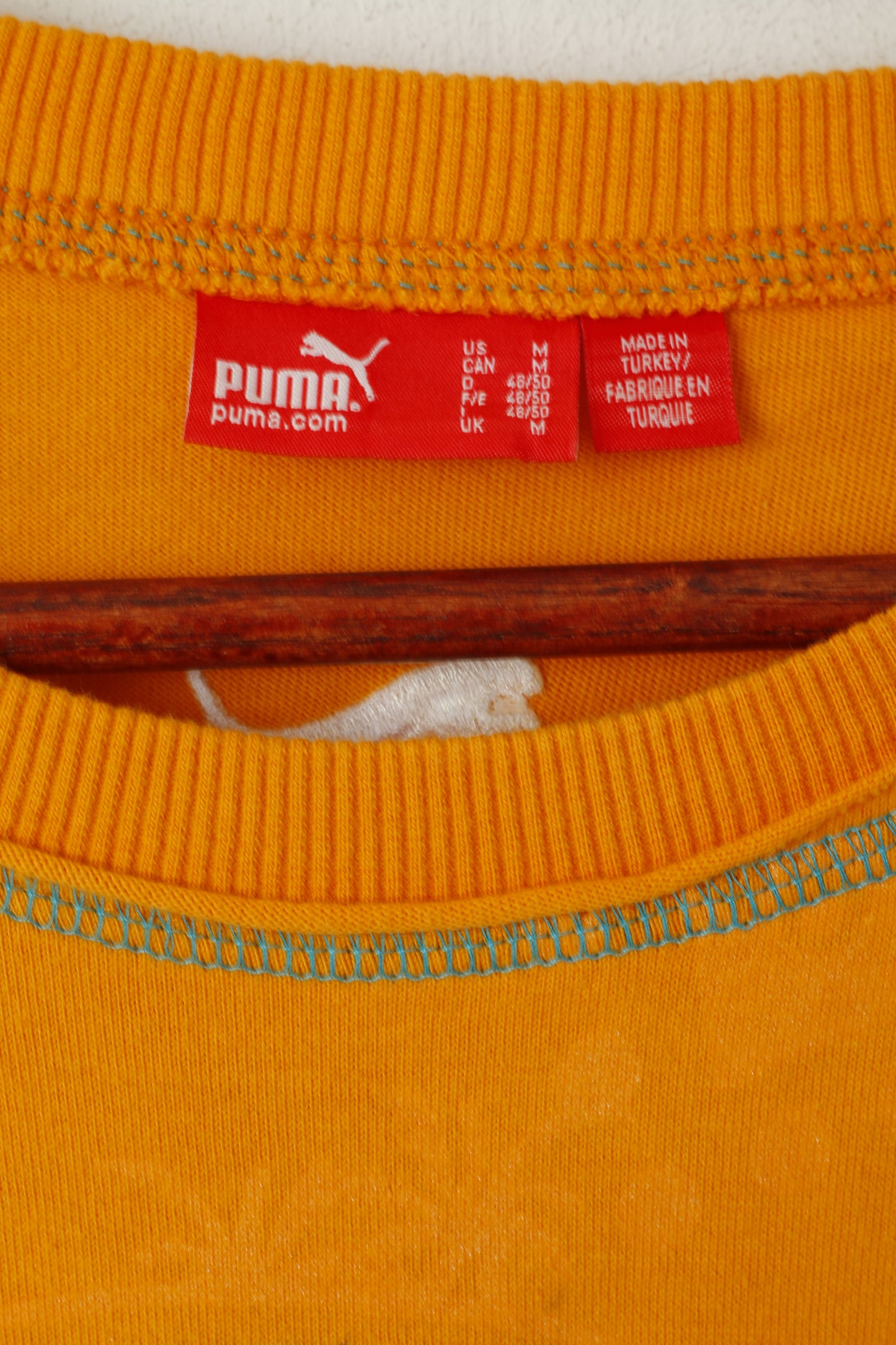 Puma Men M T- Shirt Orange Cotton Graphic Puma Fresh Since 1948 Rugby Short Sleeve Top