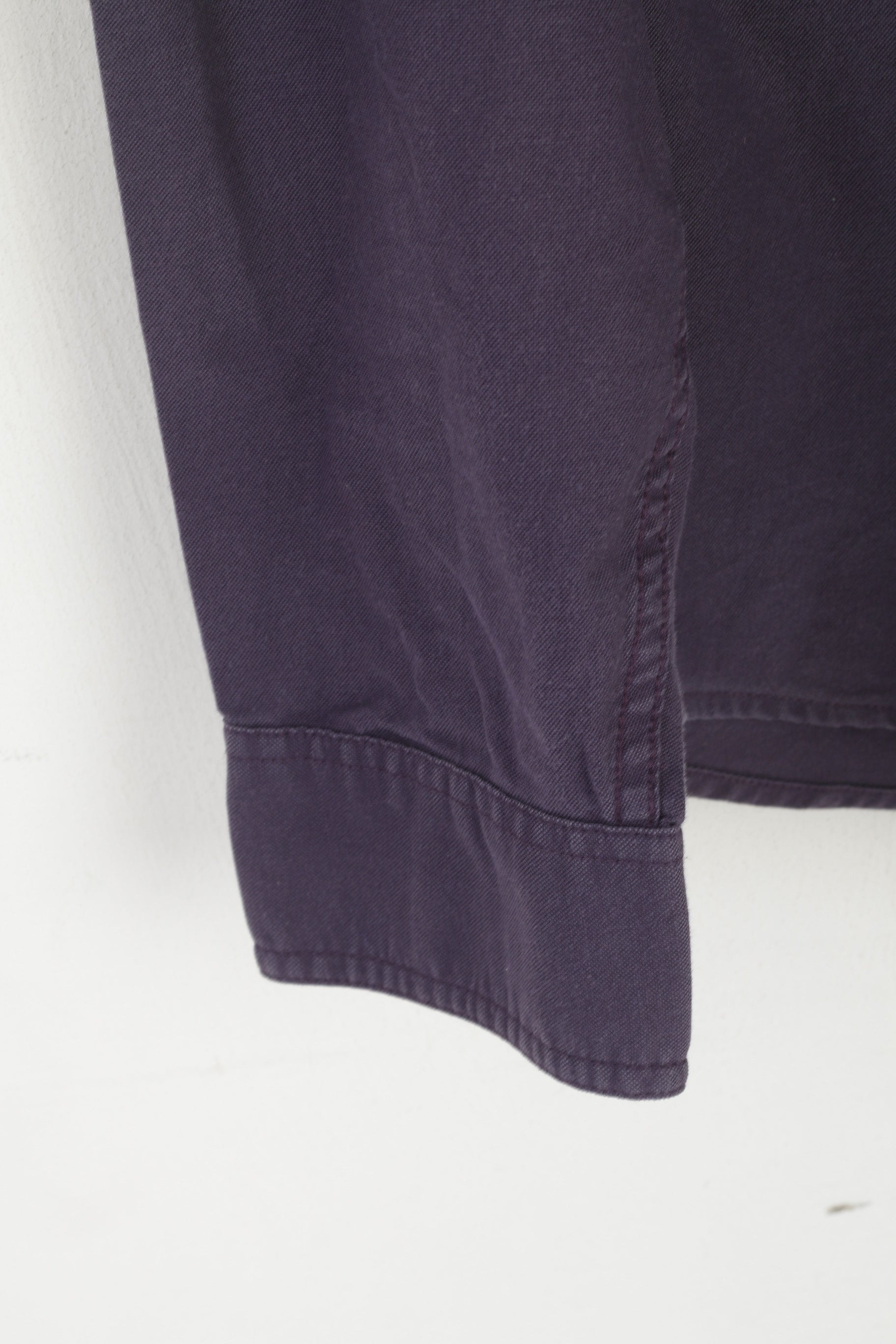 Penguin Men XXL Casual Shirt Purple Cotton Slim Fit Stretch Long Sleeve Top