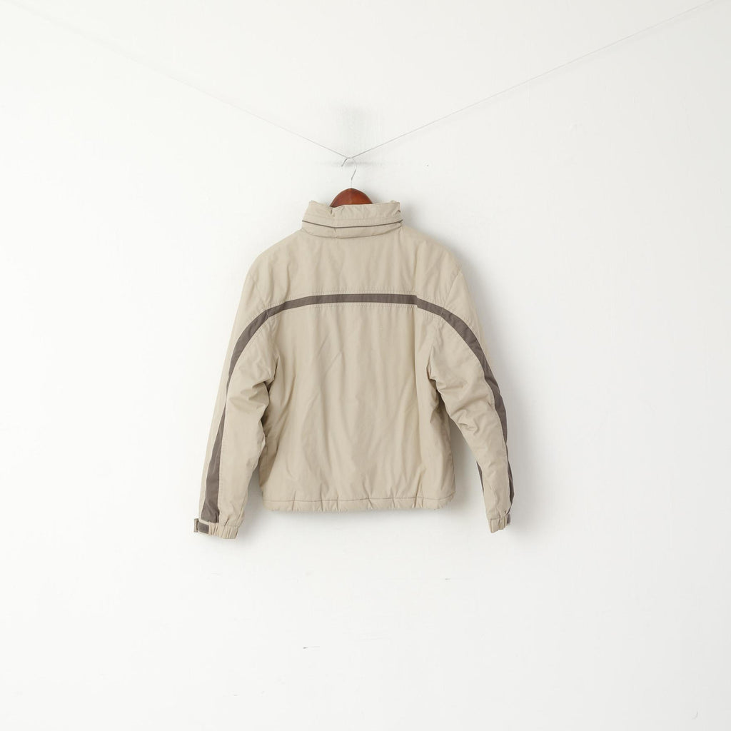 Iris Bayer Sport Veste Femme Beige Équitation Capuche Cachée Fermeture Éclair Complète