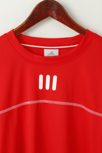 Adidas Men L Shirt Red Japan Jersey Football Activewear Sport Top