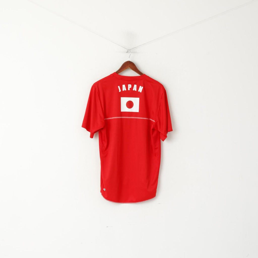 Adidas Hommes L Chemise Rouge Japon Jersey Football Activewear Sport Top