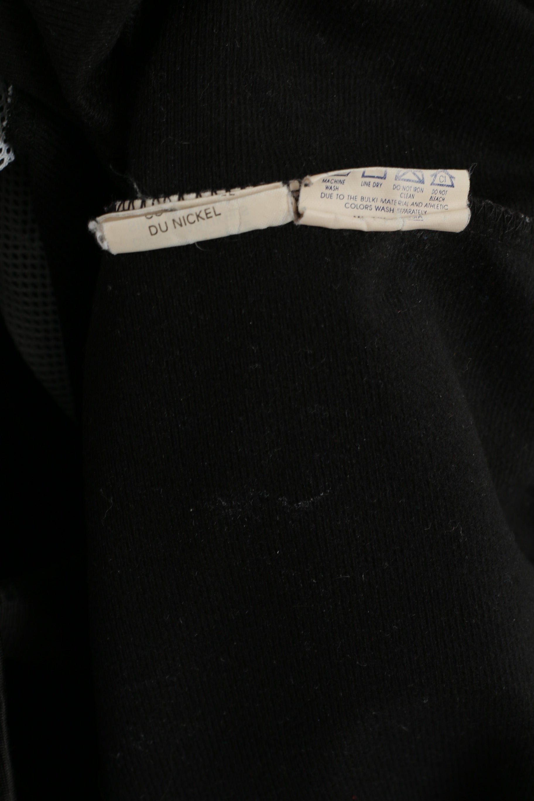 Champion Men XL Sweatshirt Black Shiny Retro Full Zipper Nepomniashy Top