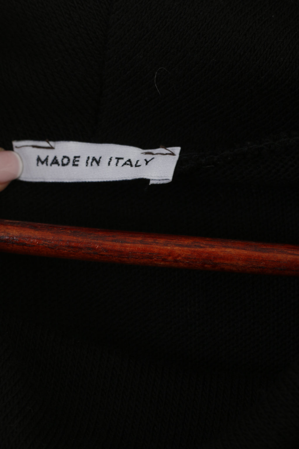 Made in Italy Women S Poncho Black Cotton Funnel Neck Soft Cape Sweater