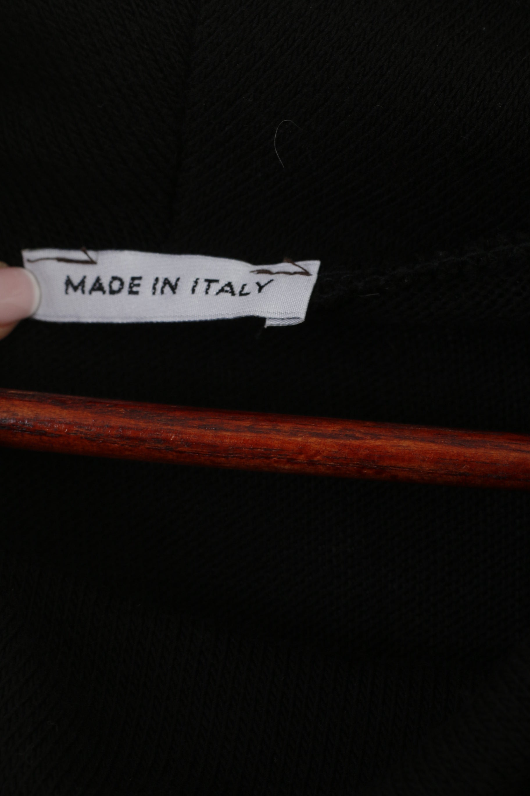 Made in Italy Women S Poncho Black Cotton Funnel Neck Soft Cape Sweater