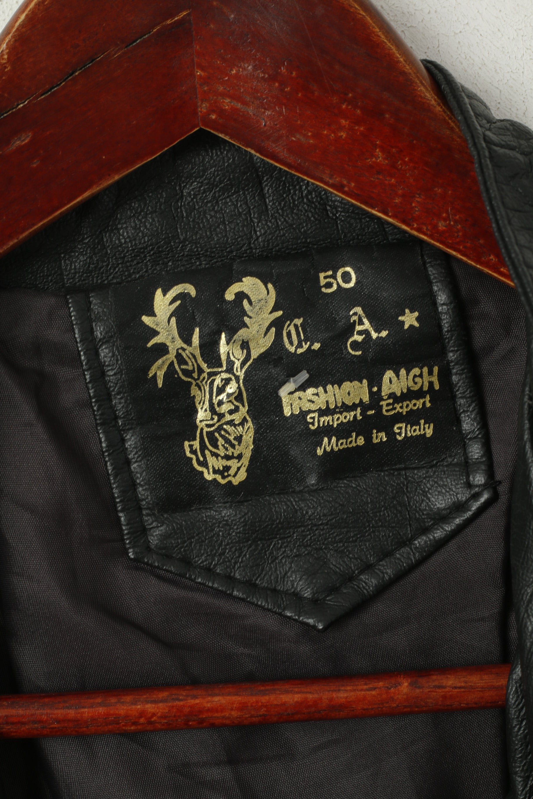 Mode Aigh Hommes 50 S Veste Noir Biker Fermeture Éclair Complète Simili Cuir Moto Haut