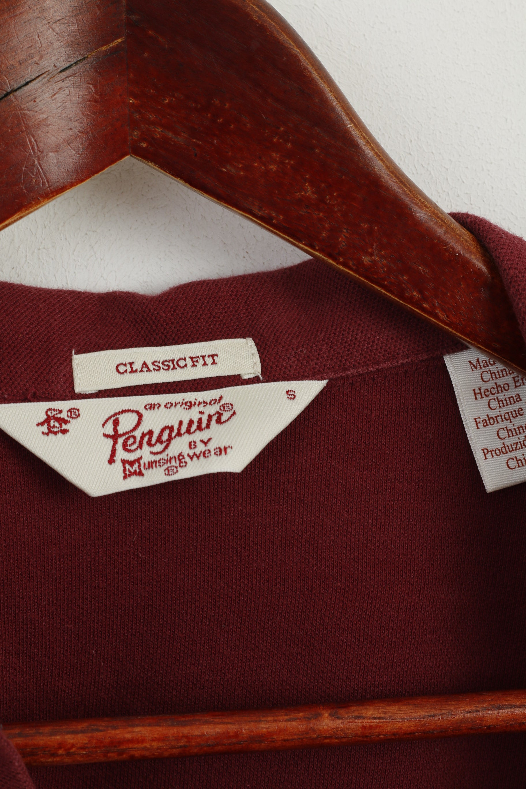 Original Penguin Men S Polo Shirt Maroon Cotton Classic Fit Short Sleeve Top