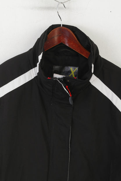 Giacca da donna Chamonix L Giacca da sci impermeabile in nylon nero con cerniera intera Top da esterno