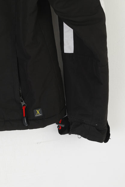 Chamonix Women L Jacket Black Nylon Waterproof Ski Full Zipper Outdoor Top