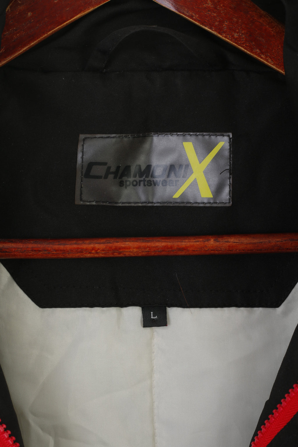 Chamonix Women L Jacket Black Nylon Waterproof Ski Full Zipper Outdoor Top