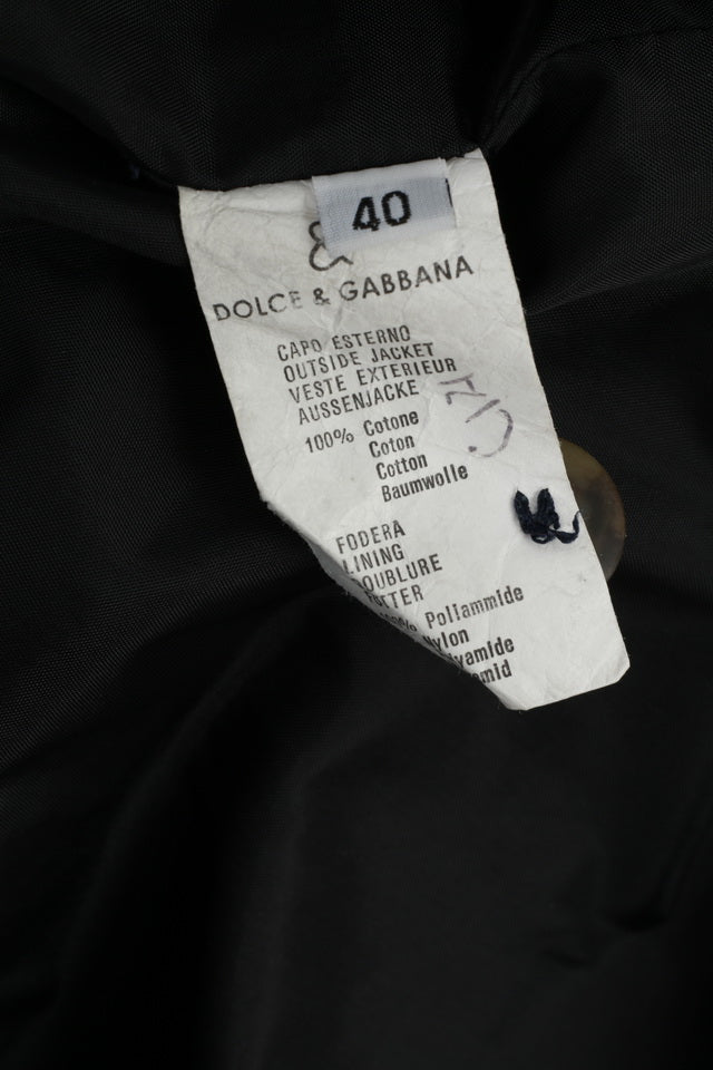 Dolce &amp; Gabbana Veste 40 M pour femme en coton bleu marine avec fermeture éclair