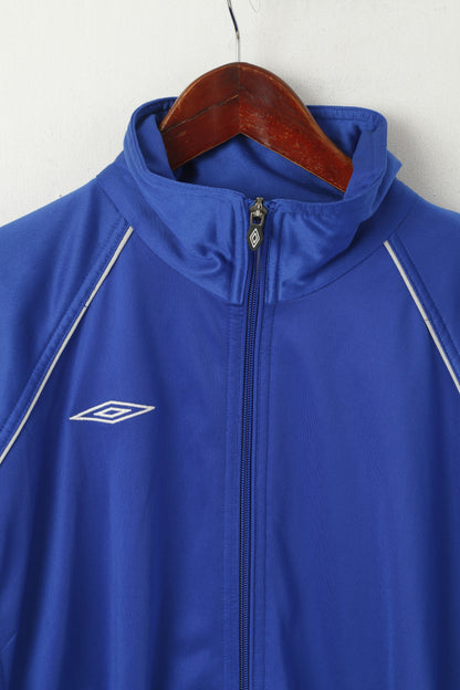 Umbro Hommes M Sweat Bleu Brillant Fermeture Éclair Complète Sportswear Football Rétro Survêtement