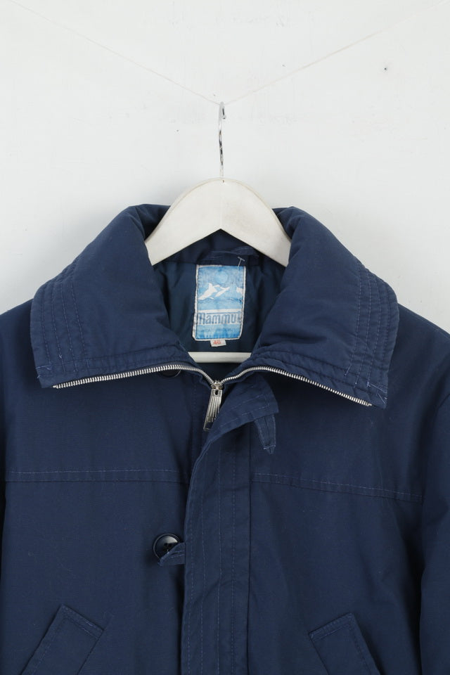 Mammut Men 46 M Jacket Vintage Navy Blue Parka Nylon Weathercoat Unisex