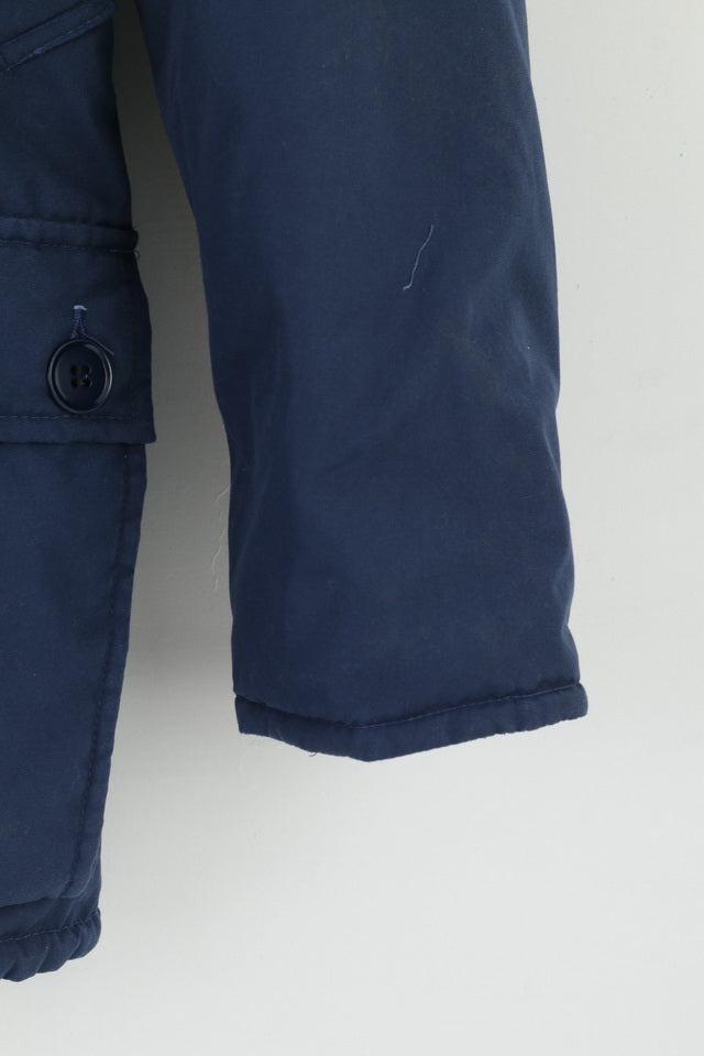 Mammut Men 46 M Jacket Vintage Navy Blue Parka Nylon Weathercoat Unisex