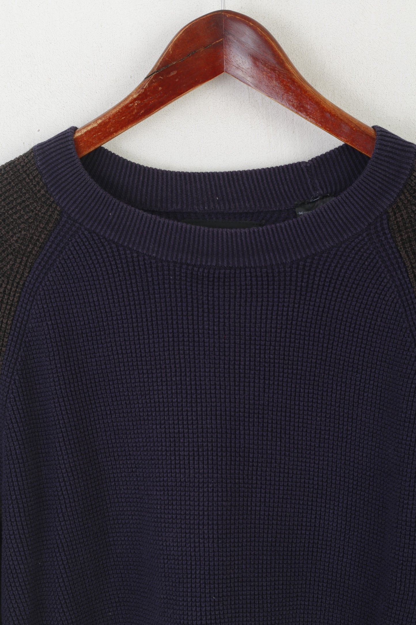 G-Star Raw Men M Jumper Maglione classico girocollo in maglia raglan in cotone blu scuro