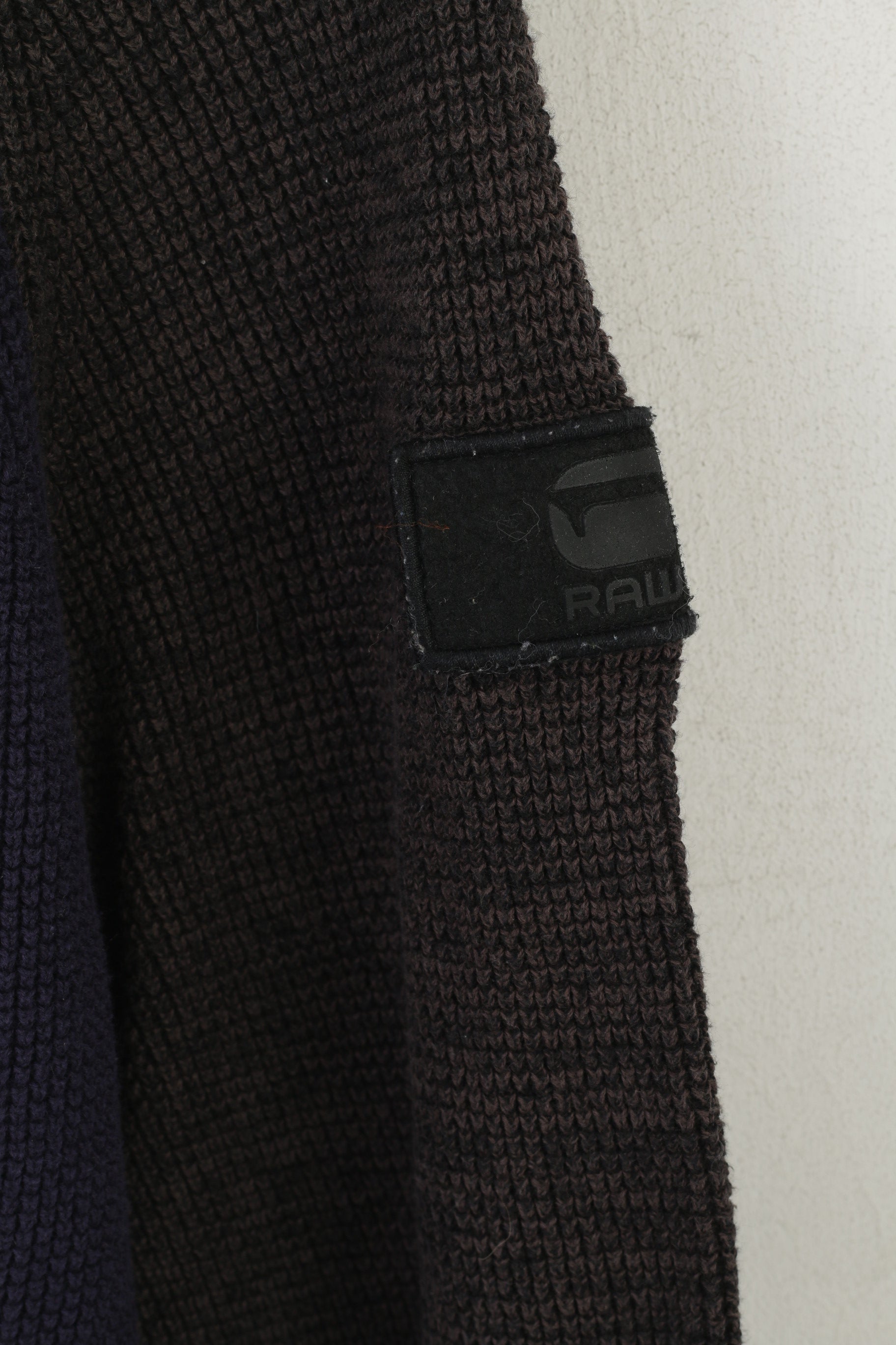 G-Star Raw Men M Jumper Navy Cotton Core Raglan Knit Crew Neck Classic Sweater